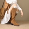 Khaki leather single lining